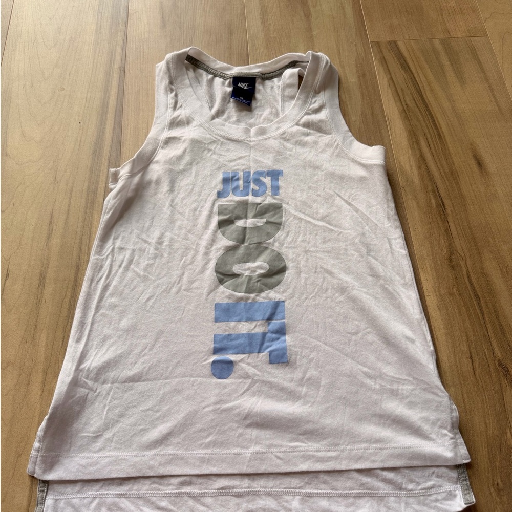 Nike White Tank with Blue Label